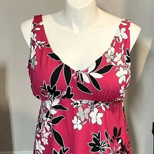 Swimsuits For All Tropical Floral Tankini Top Womens Plus Size 24 Black Pink - Bild 1 von 13