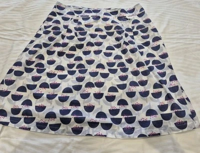 Lazy Jacks Blue Multi 100% Cotton Fully Lined Summer Skirt Uk16 Holiday Cruise  - Image 1 of 4