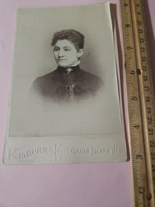 Young Victorian Woman, Watch Chain Lariat Neck Grand Island NB Cabinet Card #79 - Picture 1 of 3