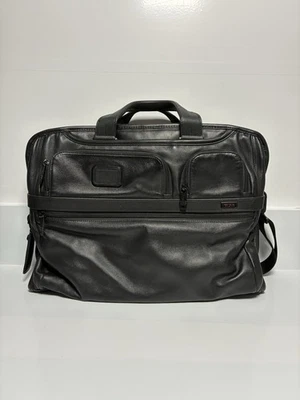 Tumi Alpha 2 Expandable Organizer Leather Briefcase Laptop Bag 96141D2 Reg $895 - Image 1 of 4