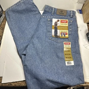 Wrangler Five Star Relaxed Straight Fit 36x34 Men Jeans Med Wash Blue NWT - Picture 1 of 9
