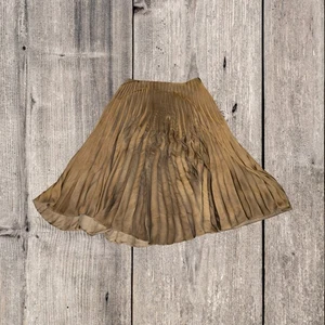 Falda larga acampanada plisada marrón vasca para mujer talla 10P - Imagen 1 de 3