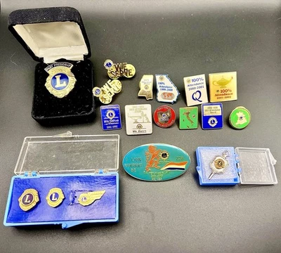 复古 Lion's Club Intl Past President 徽章(16 克)会员钥匙和兄弟徽章 — 第 1/4 张图片