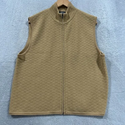 Chaleco para mujer Woolrich XL color camel tostado 100 % lana cremallera diamante preppy Foto 1 de 4