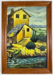 Pintura al óleo sobre lienzo de Vincent van Gogh (hecha a mano) firmada y estampada - Imagen 1 de 6
