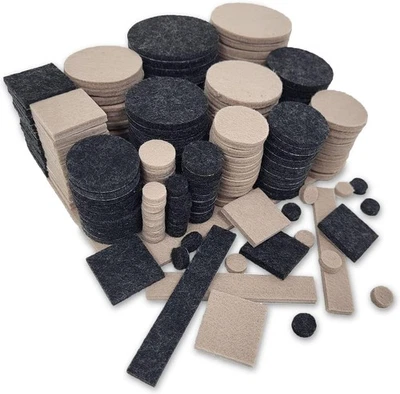 Filzgleiter selbstklebend Mix Set 300 Stk. Möbelgleiter Eckig Rund Schwarz Beige - Bild 1 von 4