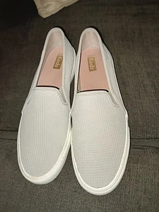 womens sz 11 Keds stone gray fabric boat type slip on shoes - Picture 1 of 3