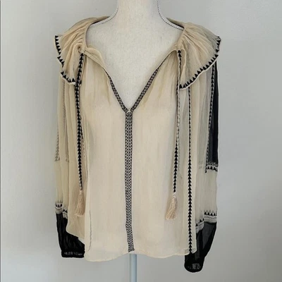 Elegant Cream and Black Women's Top - Image 1 of 4