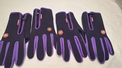 Guantes de neopreno impermeables morados y negros unisex para hombre/mujeres medianos 2 pares Foto 1 de 4