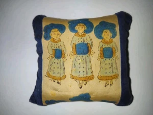 Antique Blue Velvet Sewing Pin Cushion Victorian Ladies/ Hand warmers Material - Picture 1 of 14