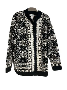 Vintage National Fair Isle Thick Cardigan Sweater Size 2X - Picture 1 of 3