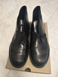 Clarks Herren Desert Boot 2 Größe 9,5 Farbe Schwarz Leder - Bild 1 von 7