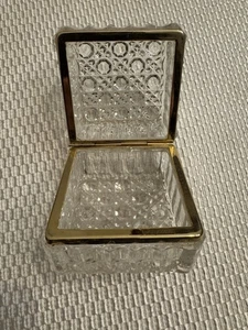 Vtg Westminster Baccarat Style Crystal Hinged Jewelry Box Mid Century Modern 3” - Picture 1 of 5
