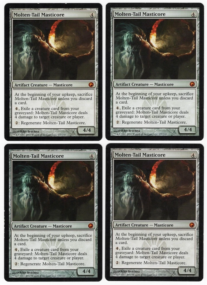 Molten-Tail Masticore x4 4x 2010 PLAYSET Red Artifact Creature MTG SP - NM AZ2 - Image 1 of 2
