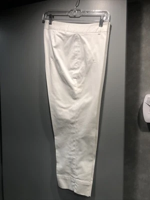 Pantalones blancos Oscar by Oscar de la Renta para mujer talla 10 mezcla de algodón pierna recta Foto 1 de 4