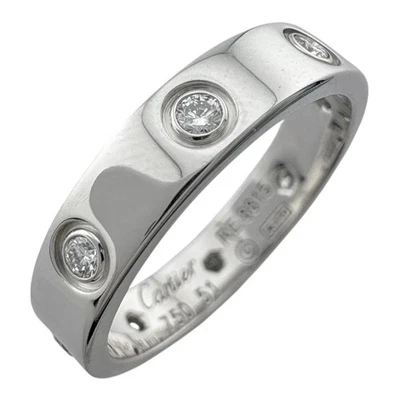 Anillo CARTIER EE. UU. 5 3/4 EU51 K18 oro blanco diamante usado Foto 1 de 4