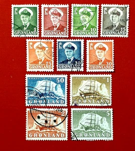 {GROENLANDIA-ENVÍOS en el mar/Scott #28-38/JUEGO M&U-F-VF/ CV $24,00/epictronic/JC} - Imagen 1 de 2