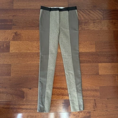 Celine Depose Phoebe Philo AW2011 Wool Leather Trim Slim Trousers Pants Size 36 - Image 1 of 4
