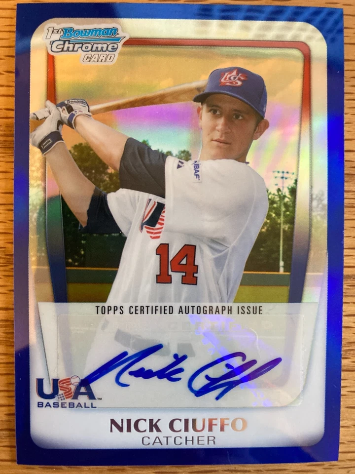Nick Ciuffo 2011 Bowman Chrome USA Prospect BLUE Refractor Autograph Auto 86/99 - Image 1 of 1