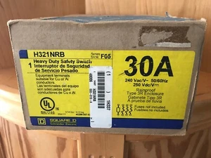 Square D H321NRB 30A Rainproof Heavy Duty Safety Disconnect Switch New - Imagen 1 de 3