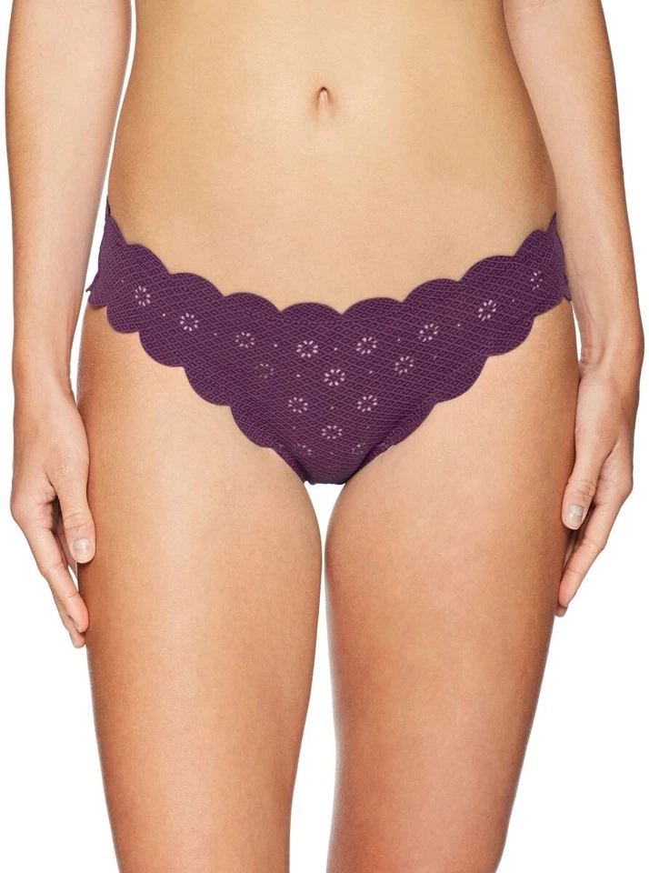 Parte inferior de bikini Jessica Simpson 145856 para mujer borde festoneado ciruela talla X-grande Foto 1 de 2