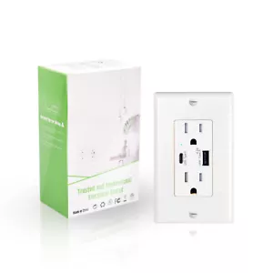 USB A/C Outlet Fast Charger 4.2A Duplex Receptacle 15A 125V Tamper Resistant - Picture 1 of 12