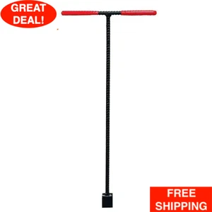 Water Meter Valve Key 5 Ft. Solid Steel With Grips Heavy Duty Quickly Shut Off - Picture 1 of 24