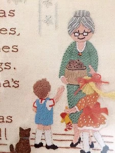 SUNSET STITCHERY NIP "GRANDMA'S COOKIE JAR" VINTAGE 1970'S 14 x 17 DESIGN! - Picture 1 of 2