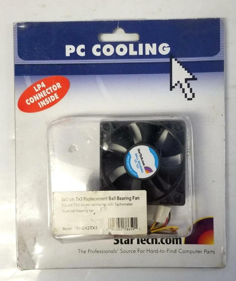 Nuevo Ventilador Doble Rodamiento de Bolas StarTech FAN6X2TX3 6x2 Cm Tx3 LP4 Conector Interior Foto 1 de 1