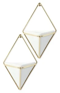 Juego de 2 jarrón jardinera colgante y decoración de pared geométrica Umbra 262800 Trigg - Imagen 1 de 2
