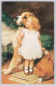 POSTAL "ISE MÁS GRANDE" NIÑA Y PERRO HAUSSNER'S Baltimore MD PC1.184 - Imagen 1 de 2
