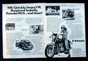 Kawasaki Z 1000, originale Werbung aus 1977 mit Brezel Käfer - Picture 1 of 1