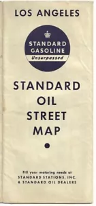 Standard Oil LOS ANGELES 1937 Street Map. One year before the first Freeway - Picture 1 of 7