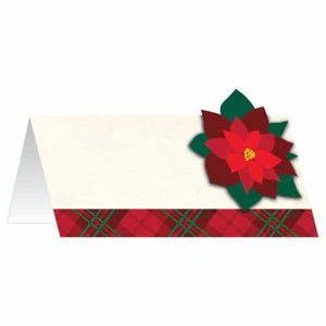 Holiday Poinsettia Placecards w/ attachment 12 Ct Christmas Place Cards - Picture 1 of 1