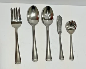 Gorham 18/8 Edelstahl MONET MATTIERT 5-teiliges Hostess Servierset: - Bild 1 von 4