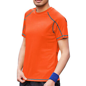 Men's Rash Guard Swim Shirt Short Sleeve UV Shirt Athletic Quick Dry T-Shirt Tee