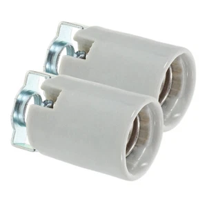 2 PCS Lamp Holder Screw Porcelain Light Fixture Heavy Duty Socket - Picture 1 of 12