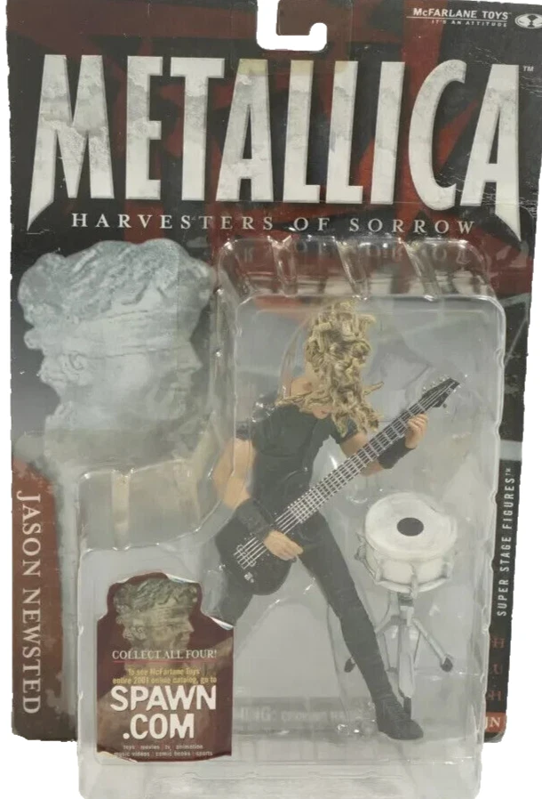 McFarlane Metallica Jason Newsted Figure Harvesters Of Sorrow 2001 PACKAGE WEAR - Image 1 of 1