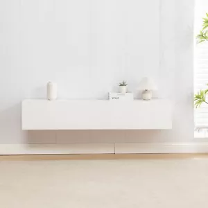 TV Lowboard TV Board TV Schank TV-Konsole Weiß Hochglanz Hängend Schwebend 160cm - Bild 1 von 8