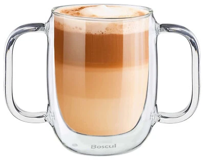 Boscul Two Handled Mug Double Wall Floating Disability Aid Weak Grip Arthritis