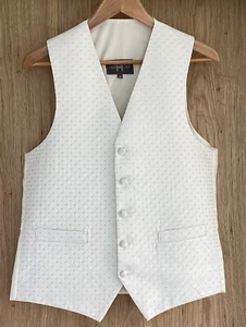 Elfenbeinweste mit Champagner funkelnde Detail Hochzeitsweste - Herren verschiedene Größen - Bild 1 von 3