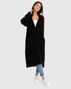 Belle & Bloom Born To Run Sustainable Black Sweater Coat - Size S-M - Picture 1 of 4