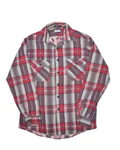 Vintage Fieldmaster Flannel Shirt Mens M Red Plaid Made in USA Button Up - Picture 1 of 8