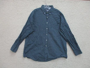Tommy Hilfiger Hemd mit Knopfleiste 17,5 elegant blau kariert normale Passform Tasche Herren L13 - Bild 1 von 10