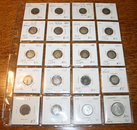 * 1876 - 1922 British Silver 3 Pence 17 - 3 Pence & 3 Others Coins 20 Coin Lot! Cover