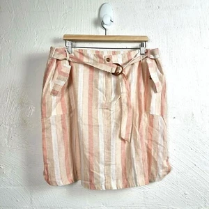 New ROCKMANS Womens Skirt Size 20 Pink/Ivory/Beige Stripe A-line - Picture 1 of 11