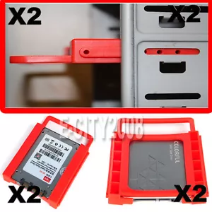 2 Units of 2.5 to 3.5 Bay SSD HDD Hard Disk Drive Mounting Brackets Adapter Rail - Picture 1 of 9