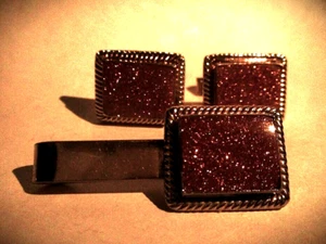 3 piezas vintage años 50. JUEGO GEMELOS GOLDSTONE - EE. UU. - Imagen 1 de 5