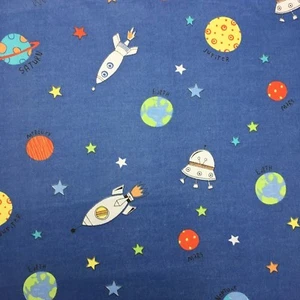 Galaxy Sky Star Planets Solar System Kids Sewing Quilting Fabric 50 x 55cm FQ - Picture 1 of 6