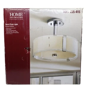 Home Decorators Bourland 3-Light Chrome Polished Semi-Flush Light 11x14 OPEN BOX - Picture 1 of 12